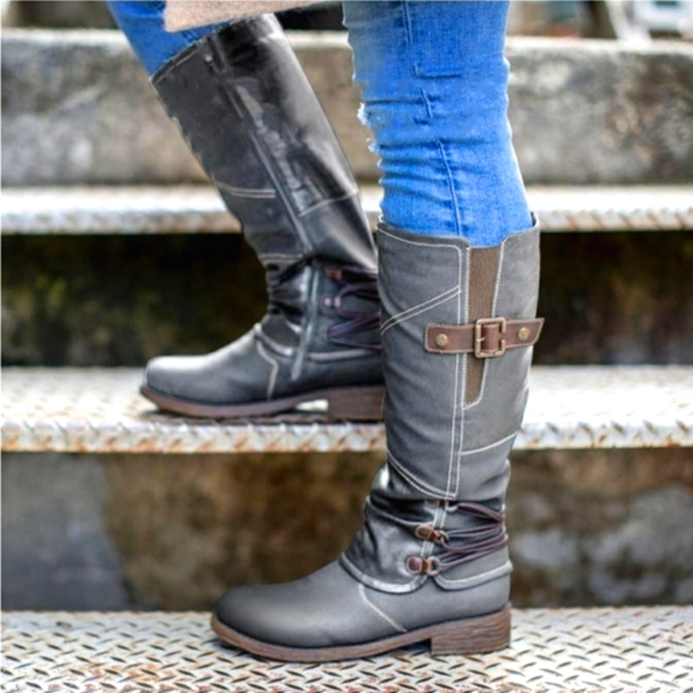 NWOT Boots. Have 3 colors (brown, black & gray). Super cute!! Never worn. - Picture 2 of 4